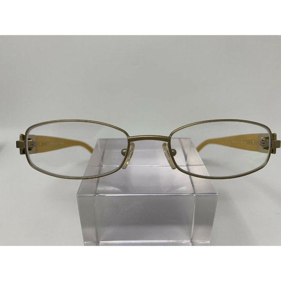 FENDI Eyeglasses F905 Frame 52 [] 19 130 Matte Gold/ Yellow Italy - Picture 2 of 12